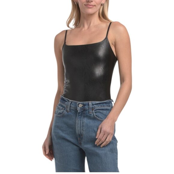 COMMANDO Black Faux Leather Camisole Bodysuit - Picture 1 of 3